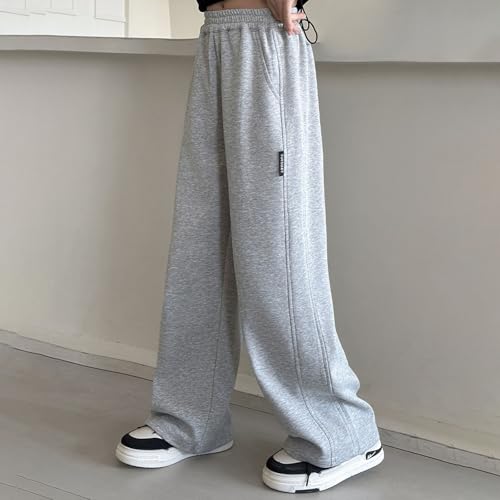 Baggy Sweatpants for Girls Trendy Oversized Wide Leg Loose Sweat Pants Elastic High Waist Athletic Joggers2