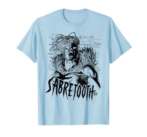 T-shirt Marvel X-Men Sabretooth noir imprimé graphique pour homme