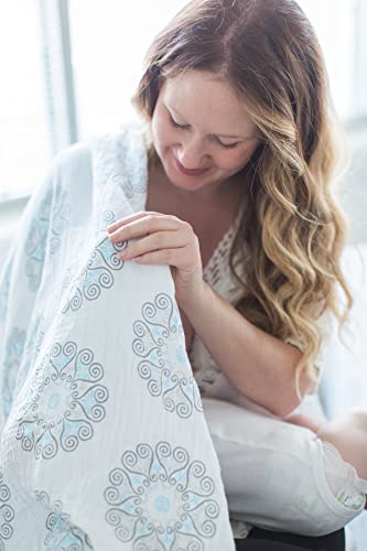 Image of SwaddleDesigns Large Marquisette Receiving Swaddle Blanket for Baby Boys & Girls, Soft Premium Cotton Muslin, Boutique Quality, Best Shower Gift, Pink Medallions, Parent Picks Award Winner