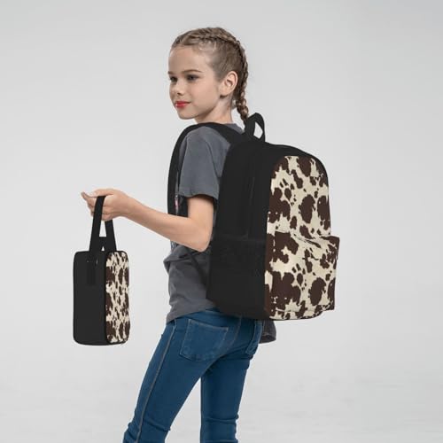 Ensemble sac à dos en toile 3 pièces avec imprimé vache - 7