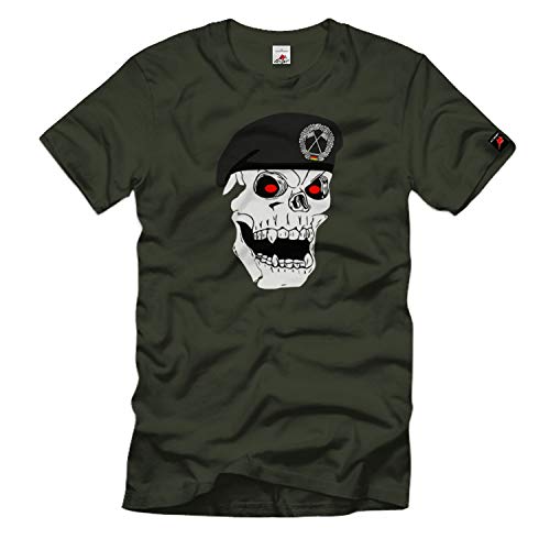 T-shirt vert avec motif tête de mort et texte allemand par Copytec en taille L