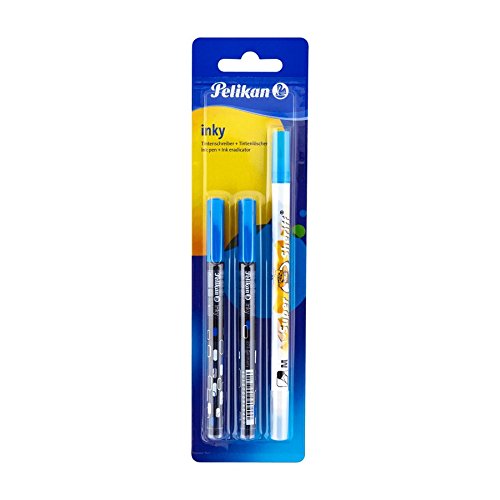 Pelikan Set 2 x Ink Pen Inky Blue 273 + Ink eradicator Super Sheriff