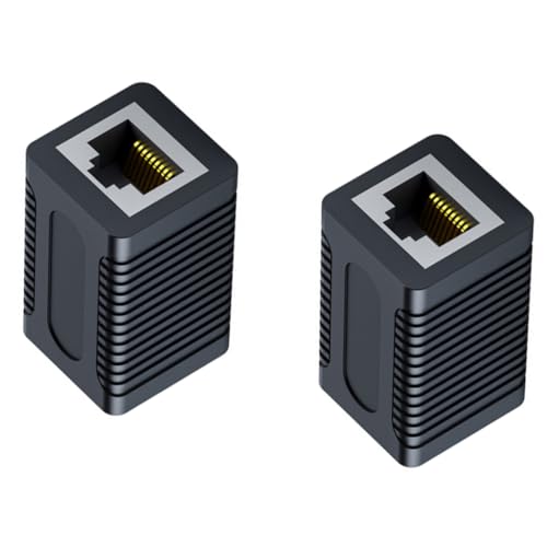 2 conectores de acoplador hembra RJ45 blindados para Ethernet CAT6 CAT5e