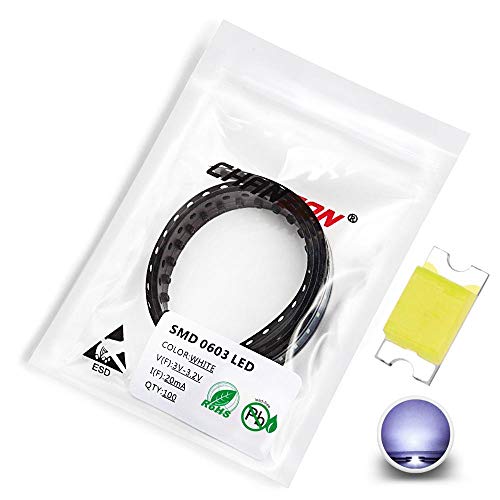 100 Stück Chanzon SMD 0603 Gelbe LED – 2V, 20mA, 590-595nm, 150-180mcd, 120° – Für DIY, Platinen & Anzeigen