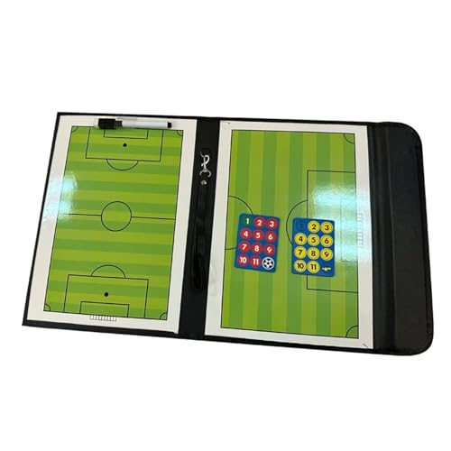 1 Juego de pizarra magnética entrenamiento fútbol con portapapeles táctico y blanca portátil for entrenador estrategia Para Entrenadores