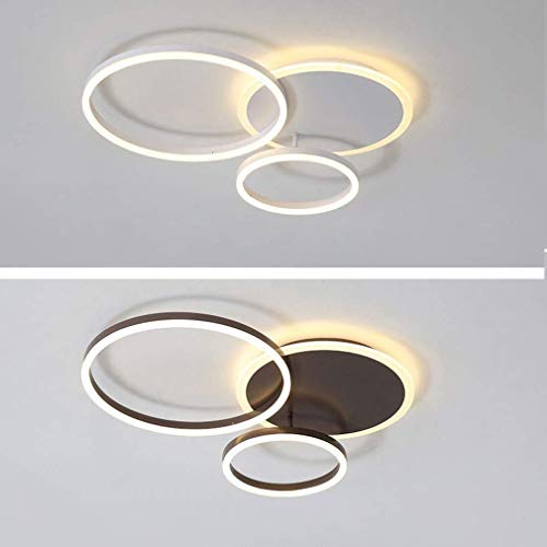 Plafonnier LED lampe de salon moderne dimmable avec télécommande marron - 5