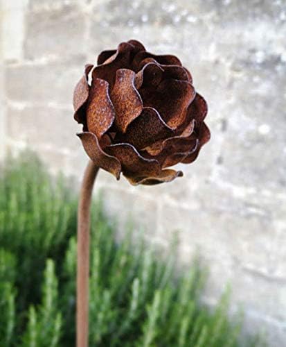 GAP GARDEN PRODUCTSSolid Metal 5ft (150cm) tall Rose Design Plant stake/support, pack of 3 (supplied bare metal ready 2 rust)