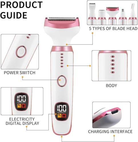 Image of 5 -in-1 New Bikini Trimmer for Women, Dermave Bikini Shaver, Livora Electric Shaver for Women, Electric Razors (MULTI COLOR)