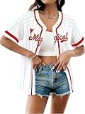 Magical Jersey for Women Magic Kingdom Shirts Family Vacation Shirt Sports Uniforms Button Down Stitched Tops Red