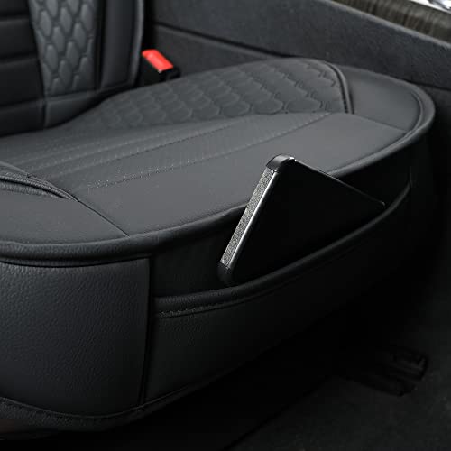 Kboise 2Pcs Front Seat Covers, Luxury Breathable Leather Seat Covers, Universal Non-Slip Automotive Vehicle Seat Covers, Seat Protectors For Most Cars, Suvs, Trucks,Black #TOP7