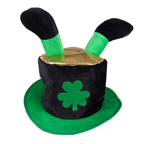 Evankin St Patricks Day Hats Green Shamrock Leprechaun Top Hat Funny Party Costume Accessories for Men, Women and Kids(1pcs Cute Legs)