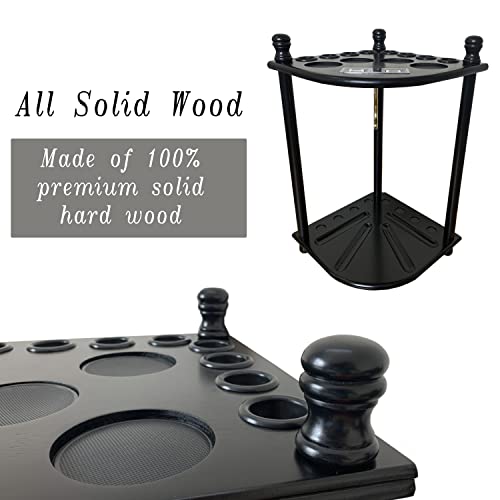 Floor Standing Pool Cue Rack Hold 8 Cue Sticks & Pool Table Accessories, Solid Wood Pool Stick Holder, Corner Pool Cue Holder with Ball Rack Hook & Scorer Counter - Image 4