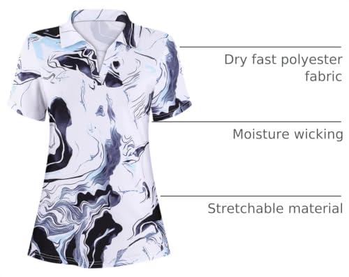Image of Cucuchy Womens V Neck Golf Polo Shirts Moisture Wicking Sports Workout Tops