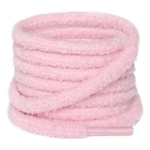 Olukssck 2 Pairs Fuzzy Shoe Laces for Sneakers, Soft Plush Shoelaces for Men, Women & Kids, Dark Pink, 47 inch(120cm)