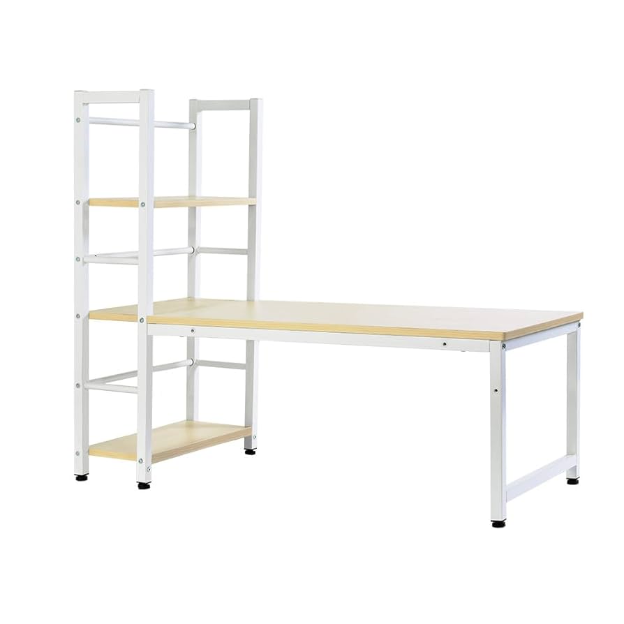 【ナチュラル】H型PCデスク ロータイプ一体型 ラック付きデスクワークデスク木製 Amazon | 【ナチュラル】H型PCデスク ロータイプ一体型 ラック