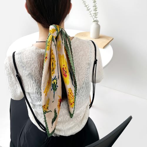 Women Fashion Pleated Chiffon scarf Neckerchief Headscarf2