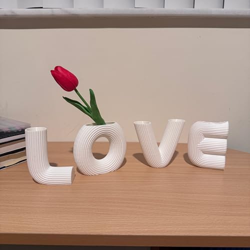 3D Printed LOVE Letter Vase (Black)