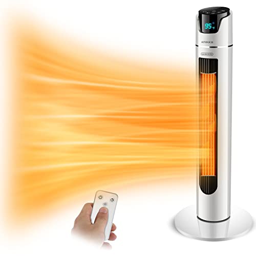Electric Space Heater for Large Room44"Ceramic Tower Heater with Remote,1500W Space Heater with Timer,Oscillating Adjustable Thermostat Overheating&Tip-over Protection for Garage Home Indoor(White) Electric Space Heater for Large Room44"Ceramic Tower Heater with Remote,1500W Space Heater with Timer,Oscillating Adjustable Thermostat Overheating&Tip-over Protection for Garage Home Indoor(White)