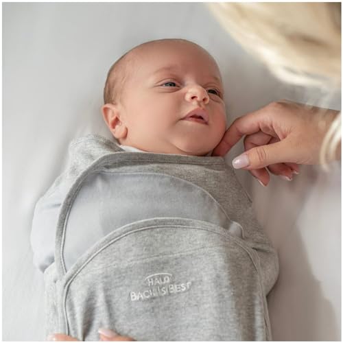 Image of HALO SwaddleSure Adjustable Swaddling Pouch, 100% Cotton, TOG 1.0, Heather Grey, Newborn, 0-3 Months