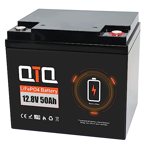 QTQ 12V 50Ah Lithium LiFePO4 Deep Cycle Battery, 5000+ Cycles ...