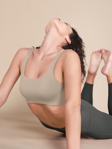 Image of ODODOS Square Neck Sports Bra for Women Wirefree Non Padded Yoga Tank Workout Crop Tops