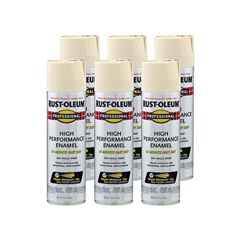 Image of Rust-Oleum 7570838-6PK Professional High Performance Enamel Spray Paint, 15 oz, Gloss Almond, 6 Pack