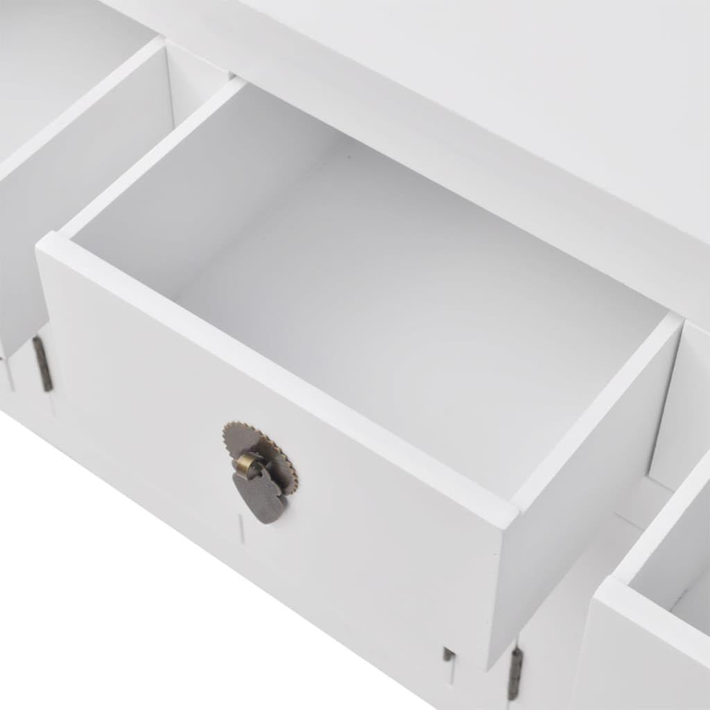 vidaXL Aparador de Estilo Chino de Madera Maciza Blanco