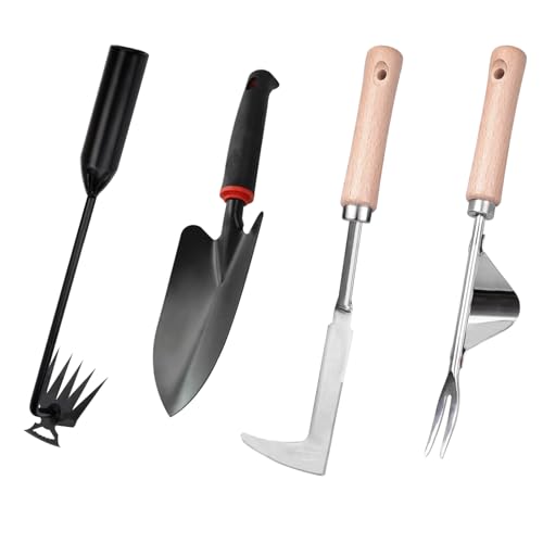 4-Piece Manual Weeding Tool Set, Portable Weed Tool for Garden Lawn Yard, Durable Metal Hand Tools 1 4-Piece Manual Weeding Tool Set, Portable Weed Tool for Garden Lawn Yard, Durable Metal Hand Tools
