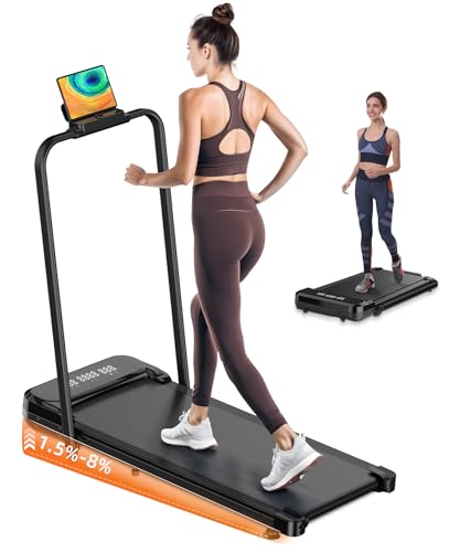walking pad under desk treadmill walking pad with incline 2 in 1 treadmills for homeoffice compact portable foldable treadmill installation-free low noise safety lock and led display