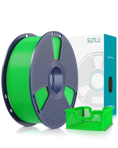 Image of SUNLU Upgrade PLA+2.0 3D Printer Filament, High Speed PLA Plus Filament 1.75mm, 30mm /s - 600mm /s Print Range, Tougher and Stronger, Dimensional Accuracy + /-0.02mm, 1KG Spool(2.2lbs), Green