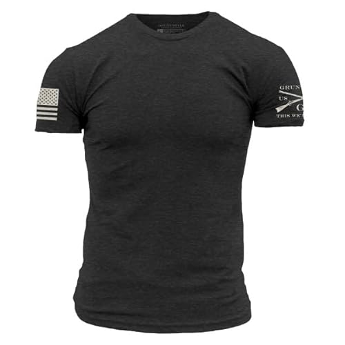 Grunt Style Basic Crew Men's T-Shirt (Charcoal, Medium)