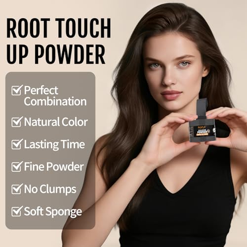 Root Cover Up Powder Hairline Powder for Women Root Touch Up Hair Color for Bald Spots, Eyebrows, Beard Line, Hair Loss Thinning Hair Shadow Cover Up 2 Pack (Dark Brown) - Thumbnail 6