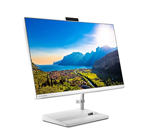 Image of Lenovo IdeaCentre AIO 3 Gen 6 2-in-1 Desktop Computer (23.8 inch Full HD, AMD Ryzen 5 5500U, 16GB RAM, 512 GB SSD, Windows 11 Home) White - Spanish QWERTY Mouse and Keyboard
