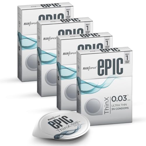 Image of Manforce Epic ThinX | Ultra Thin Condoms with Easy Peel Pack | 12 Pcs