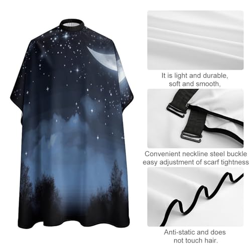 Capa para corte de cabello Nightsky Hanging Moon unisex miniatura 4