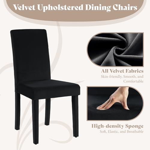 Amerlife SSC030-1063050441G Velvet Upholstered Dining Chairs Set Of 4 thumb #2
