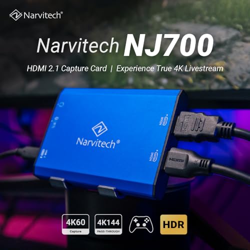 Capturadora de vídeo HDMI 2.1 para PS5 Narvitech NJ700 USB 3.2 OBS PC 2