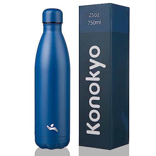 Image of Konokyo Insulated Water Bottles,25 oz Double Wall Stainless Steel Vacumm Metal Flask for Sports Travel,Blue