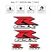 GSXR Motorcycle Flat Plain Bike Sticker Decal Red, Waterproof, PVC, 4.52x2.0/1.97x0.88in, for Suzuki GSXR600 750 1000 250 (Red White)