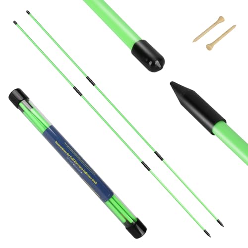 Kojcijs 2 Pack Golf Alignment Sticks and 48” Foldable Training Rods, Lightweight Fiberglass Training Aid for Stance Alignment, Swing & Posture Correction, Portable with Storage Tube