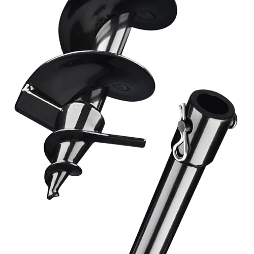 Grondboorboor voor op gas werkende paalhekgatgravers 31,5" diep 4" tuingrond spiraalboor voor paalgatgraver bollenbedden graven plant snelle planter (4") - Afbeelding 6