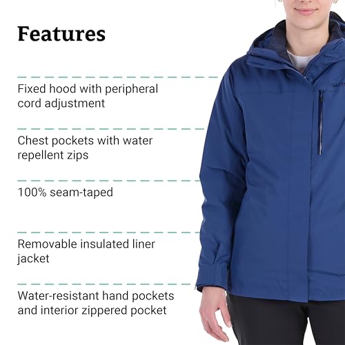 MARMOT Women's Ramble Component Jacket - 3-in-1 Waterproof Shell with Hood and Breathable Polartec Fleece Liner, Twilight Blue, Large by MARMOT - Image 6