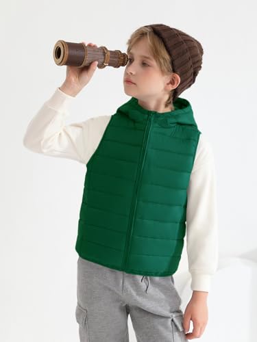 Haloumoning Boys Puffer Vest Kids Sleeveless Lightweight Puffy Down Jacket with Hood 4-14 Years3