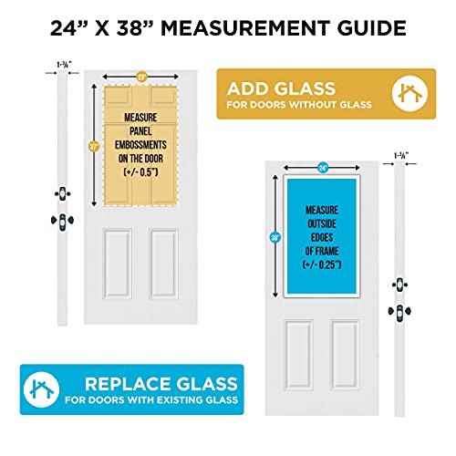 Odl Enclosed Blinds For Doors In Double Pane Tempered Clear Glass - Outer Frame Measurement 24" X 38" - Door Window Shade For Privacy And Security - Easy To Install, Use & Maintain - White Frame Kit #TOP5