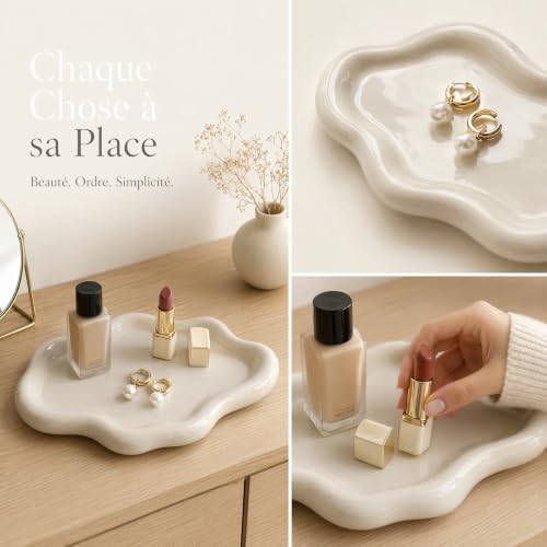 Bekecidi 1 Plateau Décoratif en Plastique Blanc en Forme de Nuage – vue 6