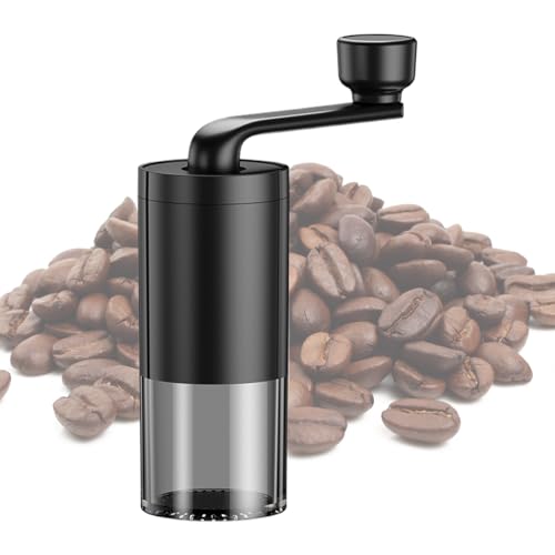 Molinillo de café en grano - Fresa cónica ajustable de 36 g | Molinillomanual de mano, fresa de café silenciosa, molinillo de cerámica para capuchino, americano, moca, encantador y fácil de usar