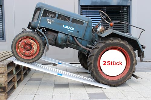 TRUTZHOLM 2 x Profi Schwerlastrampe 200 cm Traglast 2000 kg Alu grau Verladerampe Auffahrrampe