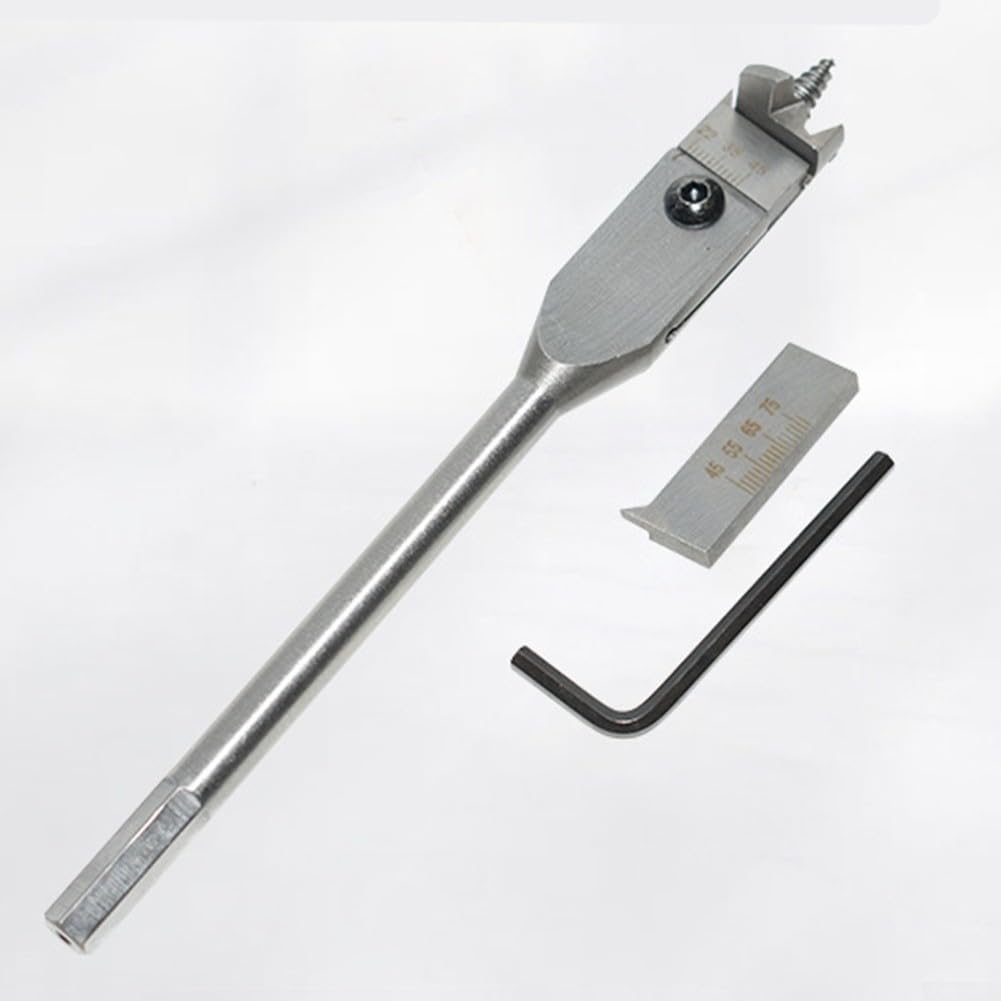 Adjustable Spade Bit Set Flat Woodworking Drill Bits 15-45mm 22-75mm Carbon Steel Hex Wrench Plate Tool
