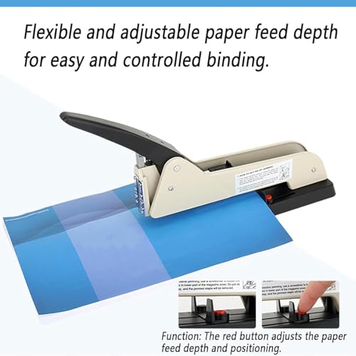 Heavy Duty Long Reach Hefter, 250mm Langer Arm mit Einstellbarer Papierführung, 210 Blatt Kapazität für Broschüren & Bürodokumente