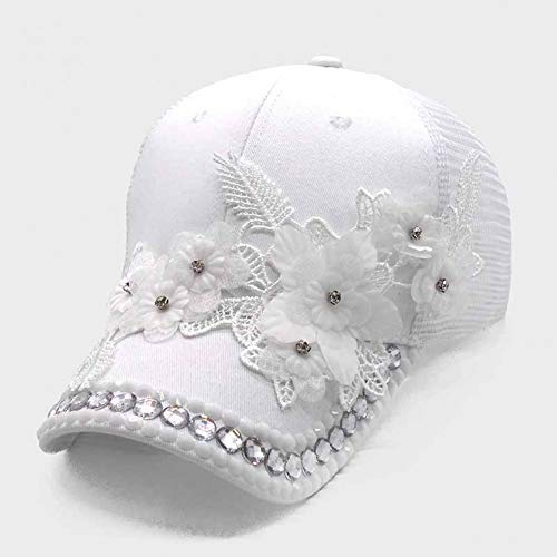 Casquette ponytail en maille respirante pour femme avec visière en strass